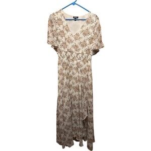 Express Beige Floral Maxi Dress